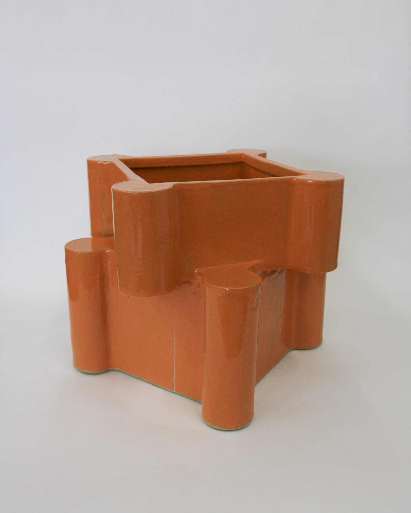 TWISTED CASTLE PLANTER - GLOSS ORANGE (SECOND)