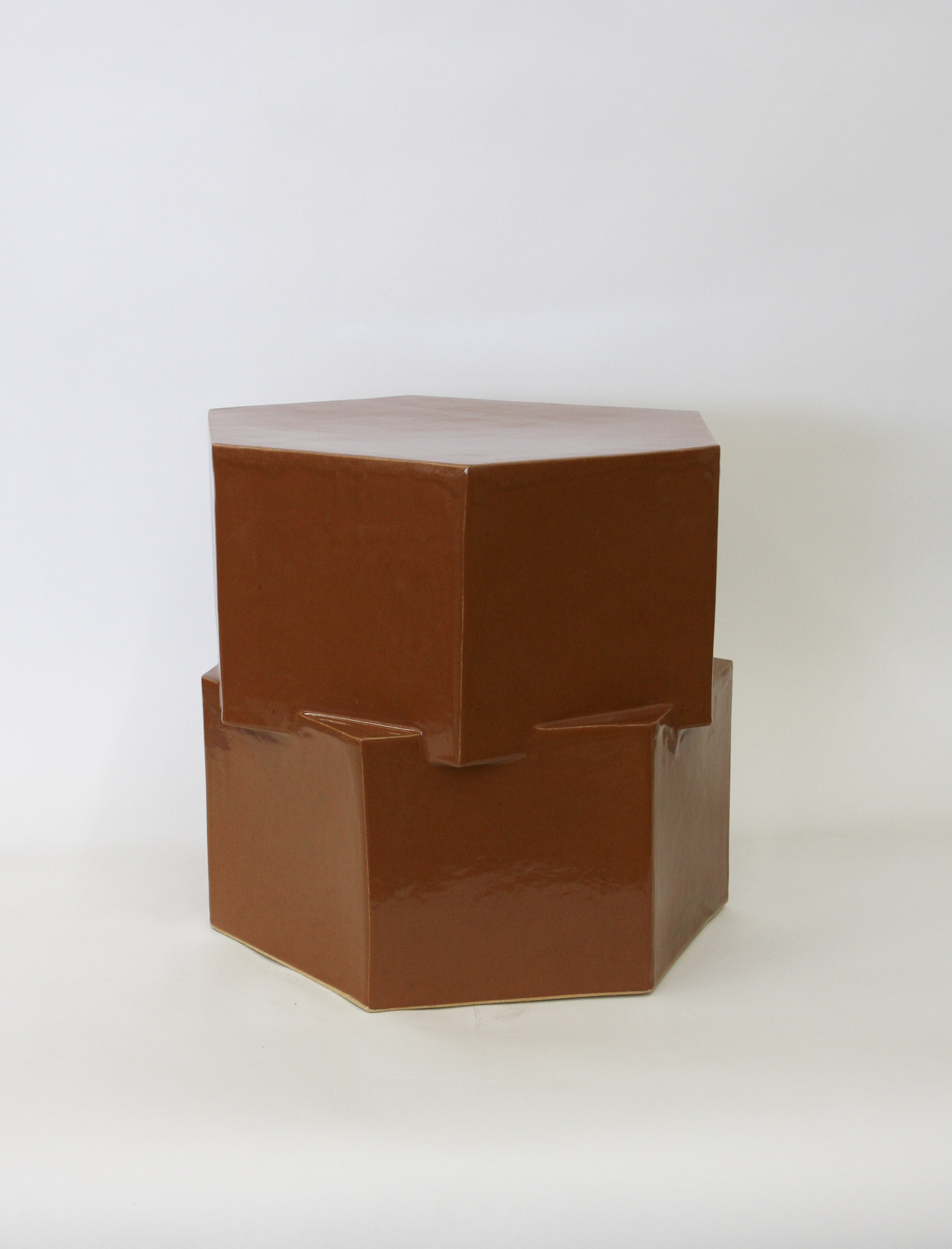 DOUBLE TIER HEX SIDE TABLE - CINNAMON (SECOND)