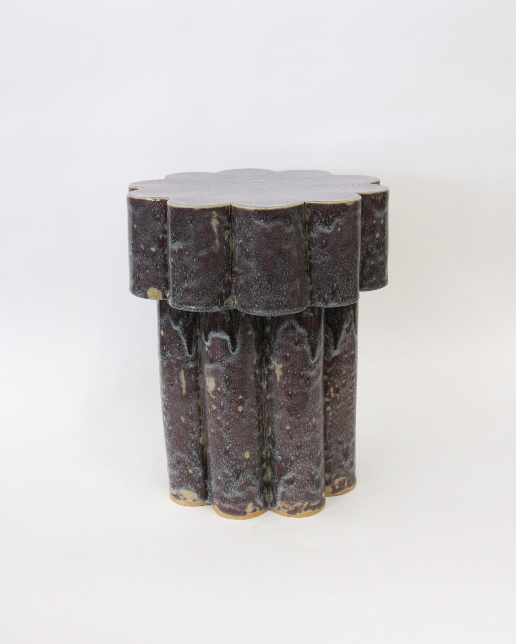 DOUBLE TIER CLOUD SIDE TABLE - SNOWY PLUM (SECOND)