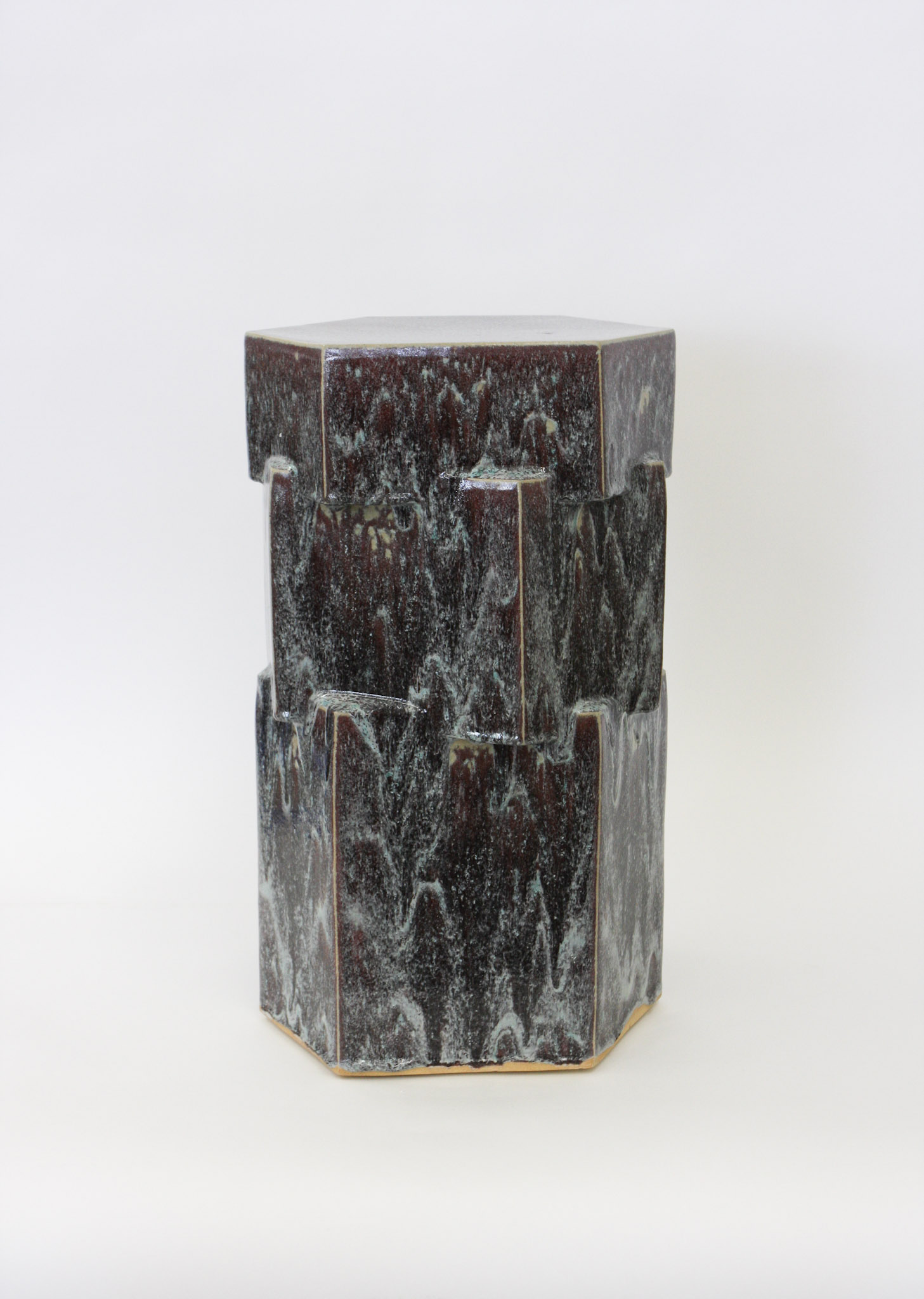 TALL HEX SIDE TABLE - SNOWY PLUM