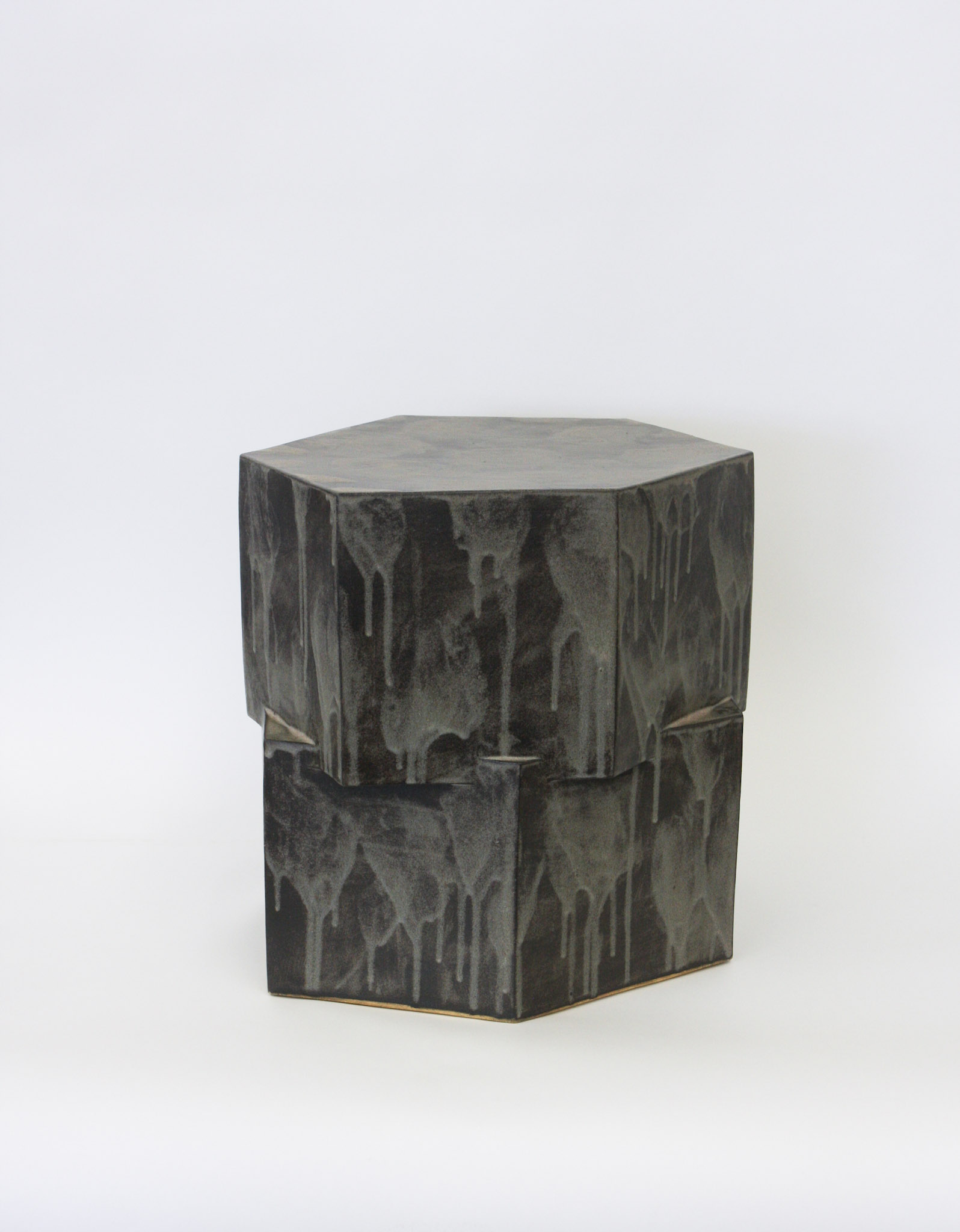 DOUBLE TIER HEX SIDE TABLE - ACAI MATTE