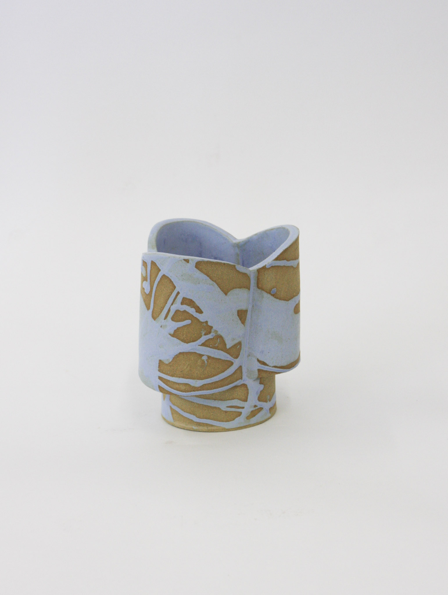 SHORT SPLATTER VASE - BLUE